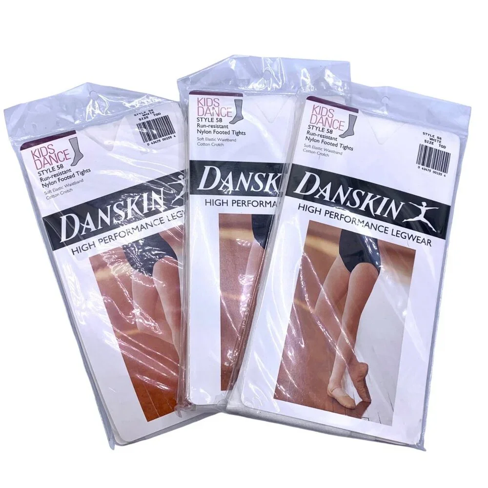 Danskin Toddler Tights Dance Skate Pack of 3 Dance Snowflake Angel White 58